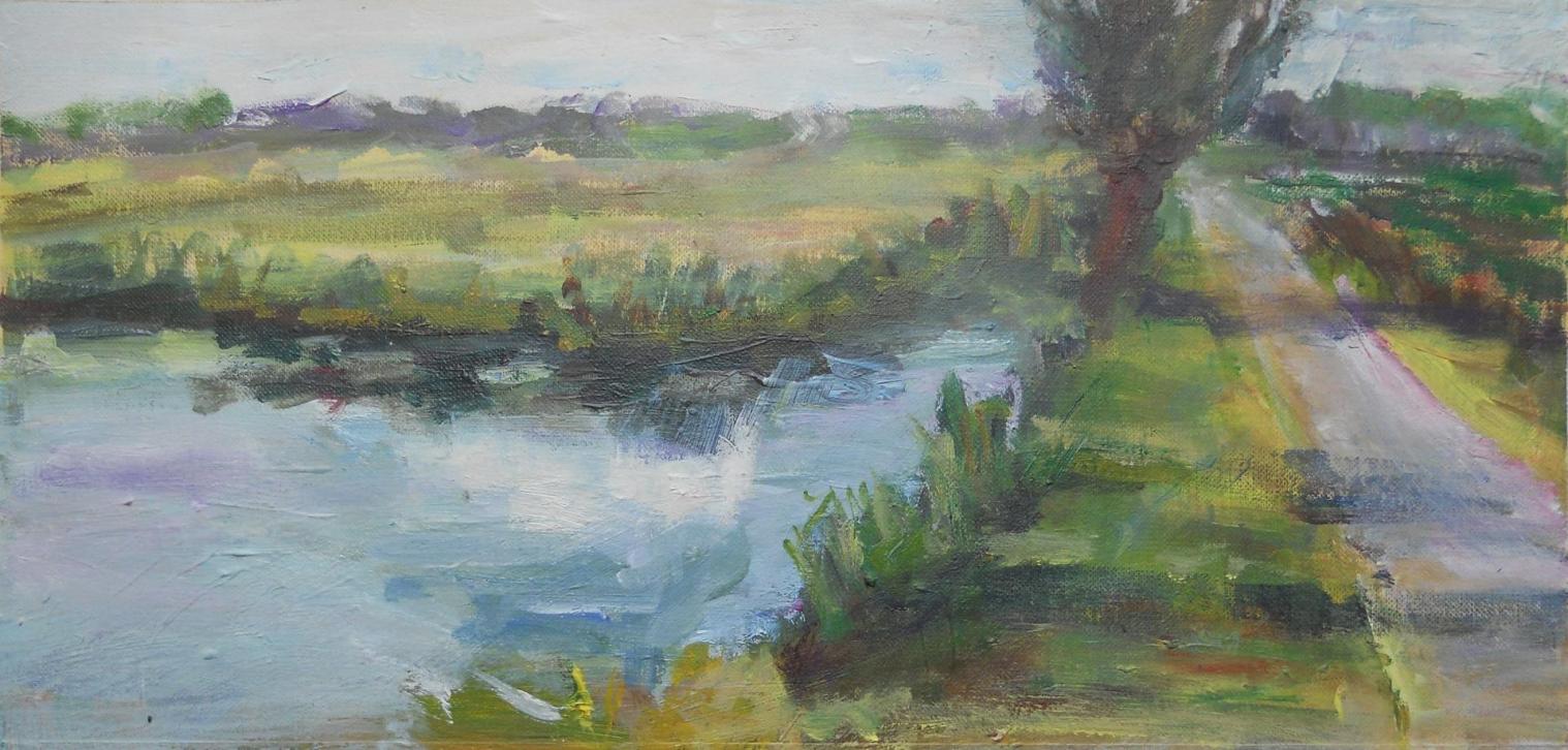 -Polder-acryl op papier,30 x15 cm